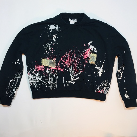🧣For The Republic Paint Splatter Crewneck Sweater - Picture 1 of 4
